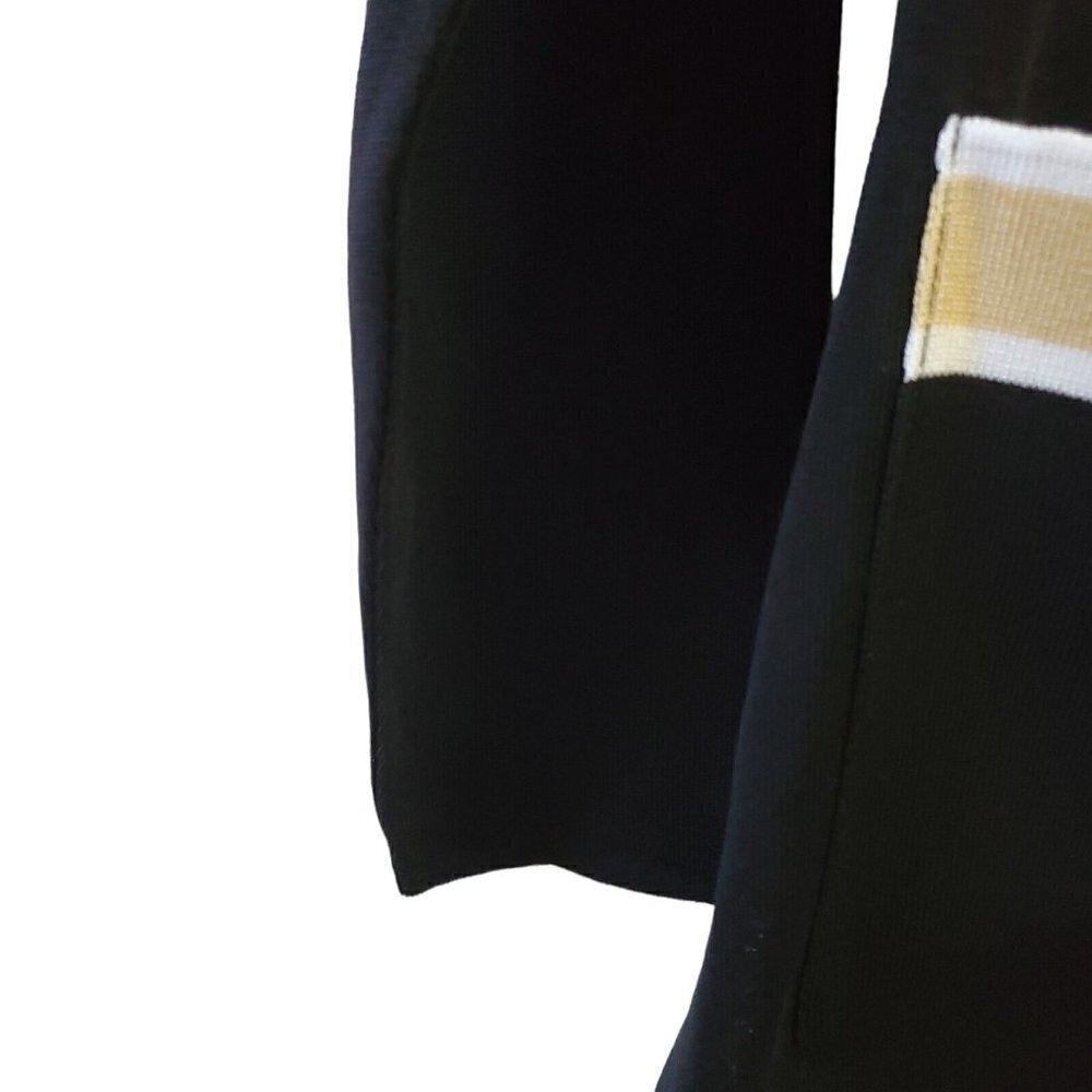 Exclusively Misook Cardigan XS Black Open Front Knit Acrylic Classic Pockets - Picture 4 of 10